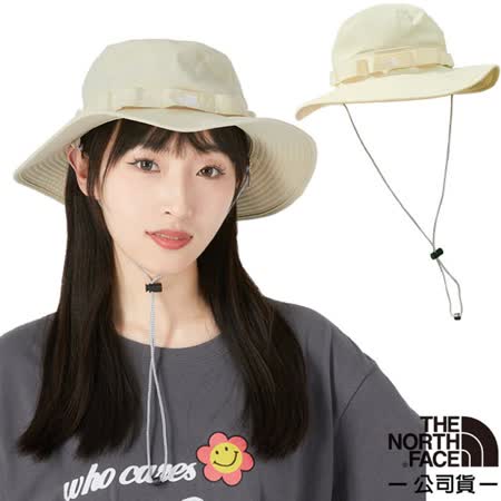【美國 The North Face】中性款 RECYCLED 輕質透氣遮陽登山健行遮陽帽/5FXF-3X4 米色 N✿30E010